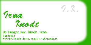 irma knodt business card